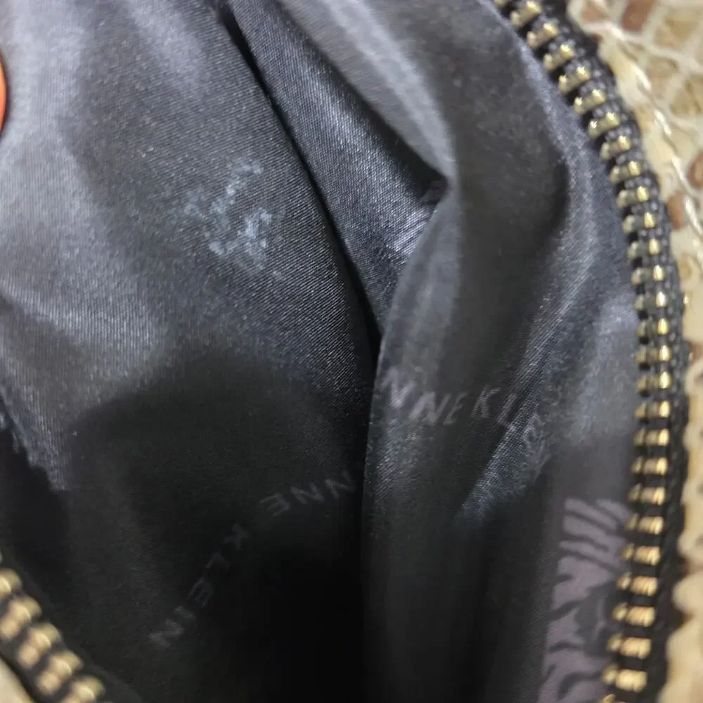 Anne Klein Snake Print Crossbody Bag Black Faux Leather Small Shoulder Handbag
